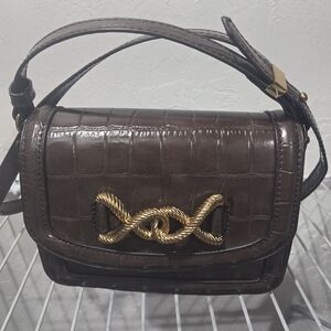 Zara Brown Animal Print Crossbody Bag